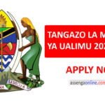 TANGAZO MAFUNZO YA UALIMU 2022