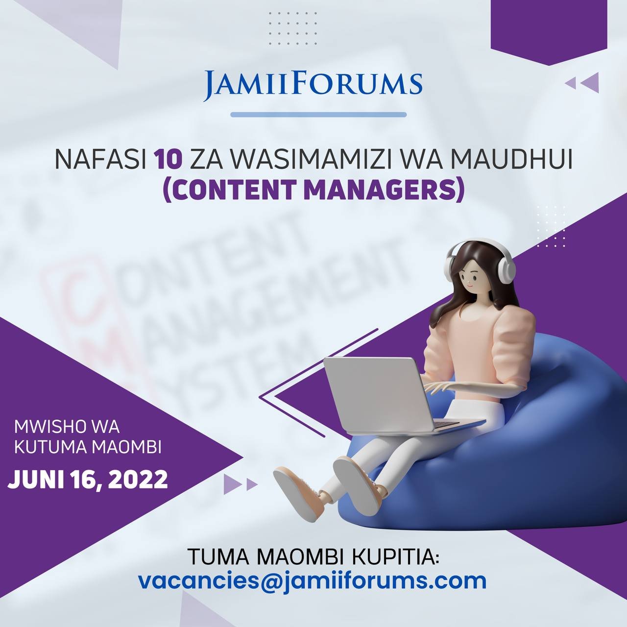 Job vacancies at JamiiForums Tanzania