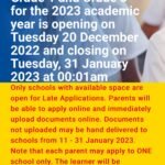 online registration for grade 8 2023 Gauteng school,