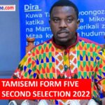 Form Five Second Selection 2022