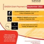 SASSA grant payment dates for October 2022
