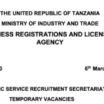 Temporal Jobs at BRELA Tanzania
