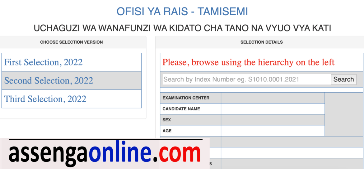 Waliochaguliwa kidato cha tano 2023/24