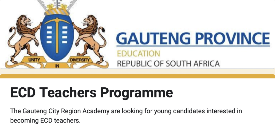 ECD teachers programme 2023 Gauteng