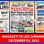 Magazeti ya leo December 05