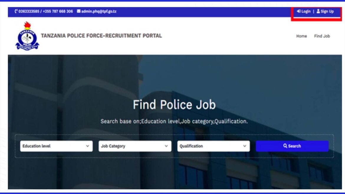 Mfumo wa maombi ya ajira jeshi la Polisi 2024