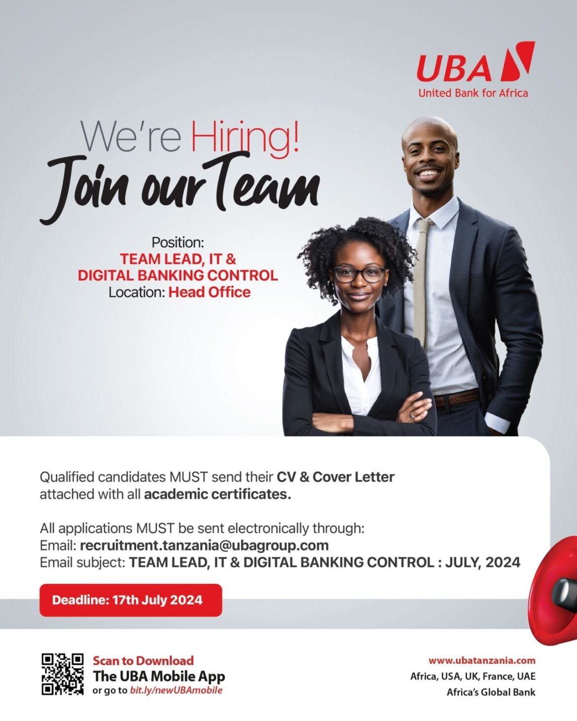 Job vacancies at UBA Bank