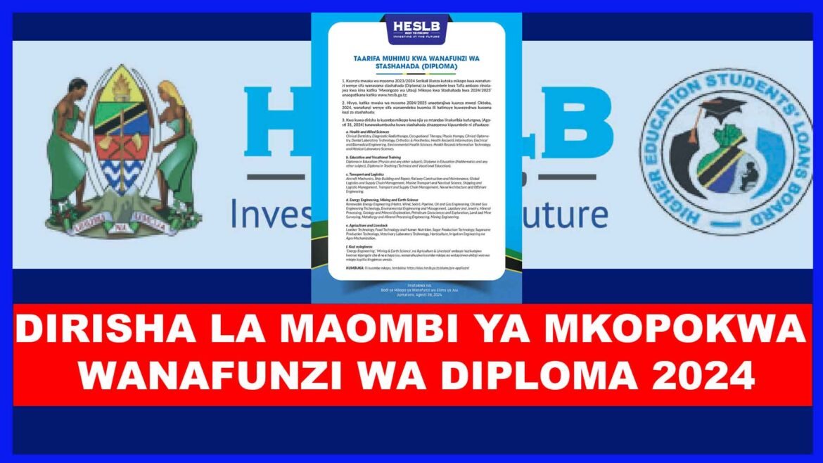 HESLB Loan application for Diploma students