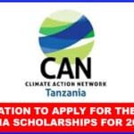INVITATION TO APPLY FOR THE CAN TANZANIA SCHOLARSHIPS FOR THE ACADEMIC YEAR 2024/2025