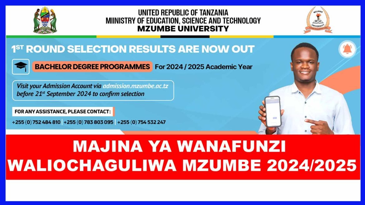 MZUMBE names of selected applicants 2024/2025