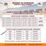 Ratiba ya treni ya umeme Dar to Dodoma 2024