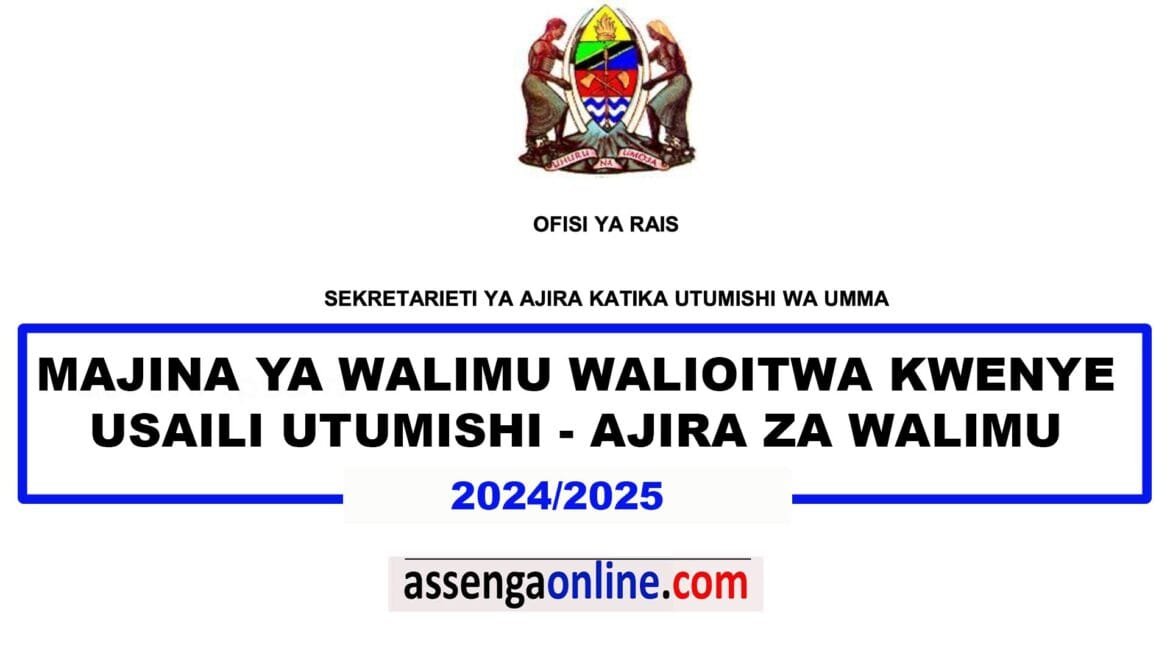 Majina ya Walimu walioitwa usaili UTUMISHI 2024
