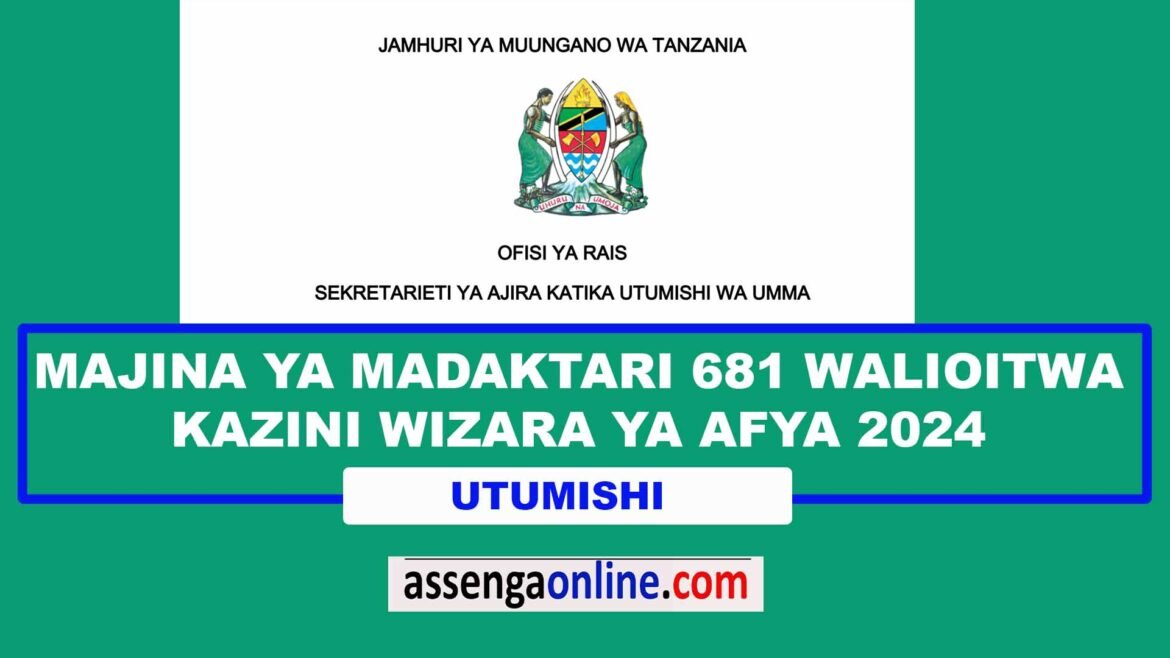 681 MEDICAL OFFICER II Call for Work at Ministry of Health - October 2024