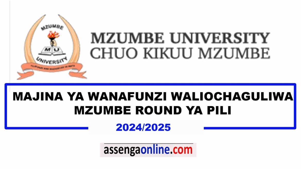 Mzumbe selected applicants 2024 25 pdf