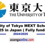 University of Tokyo MEXT Scholarship 2025 in Japan