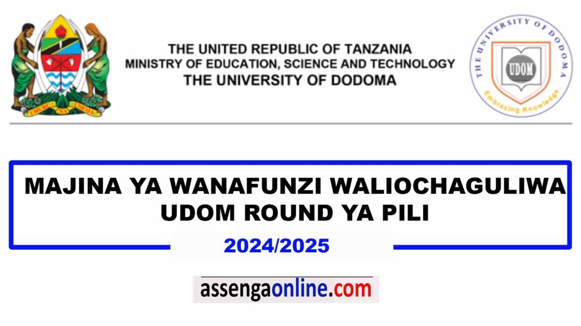 UDOM Second round selected applicants 2024/2025