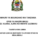 Tangazo la Nafasi 8000 za Mafunzo ya Ufundi Stadi katika Fani Mbalimbali