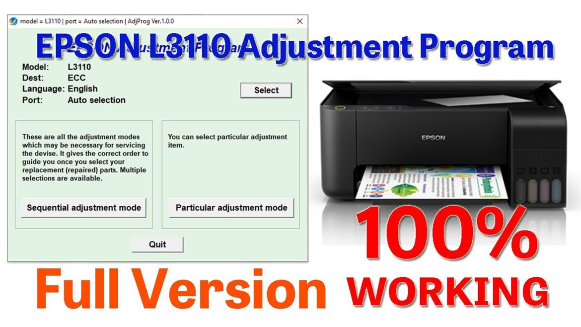Epson L3110 Resetter Free Download Without Password