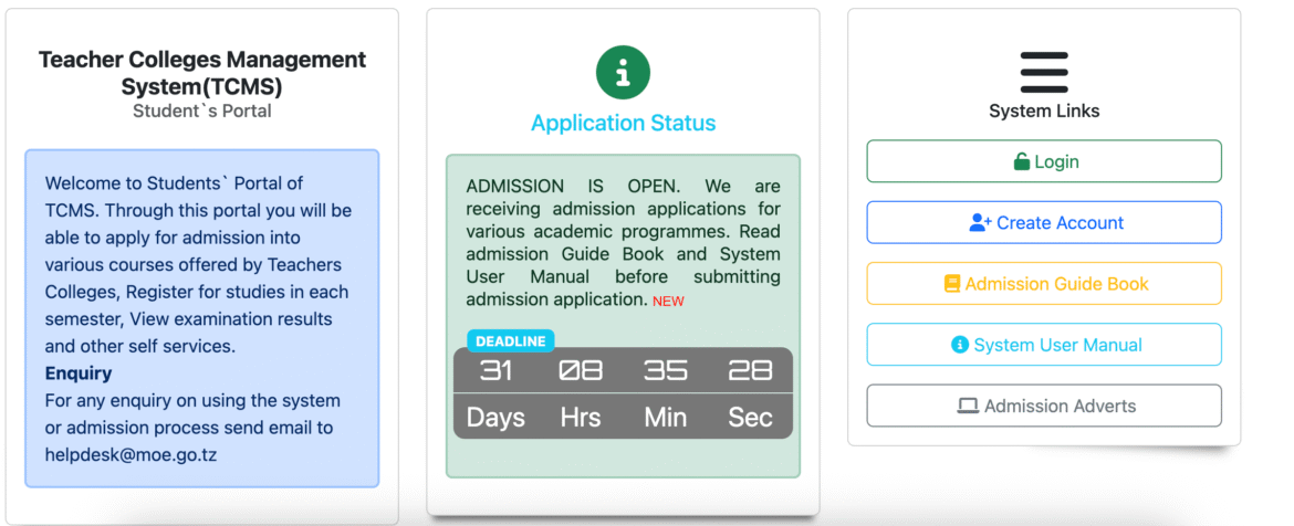 Maombi ya vyuo vya ualimu 2025 - 2026