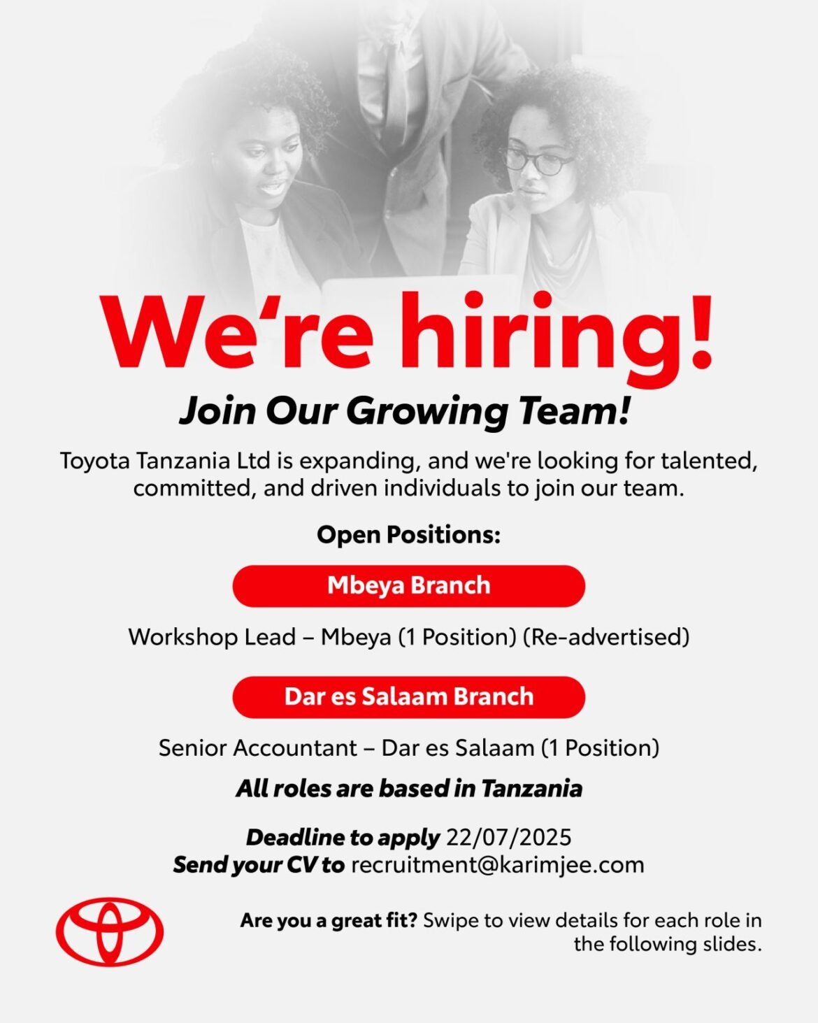 Job Opportunities at Toyota Tanzania Ltd