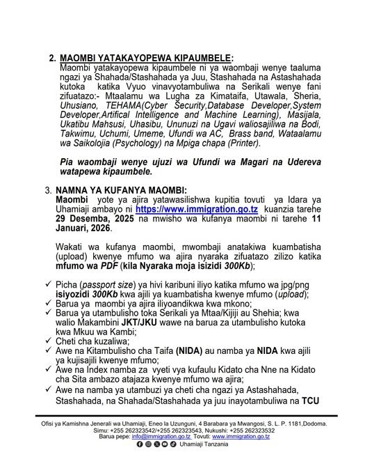 Tangazo la Nafasi za ajira UHAMIAJI 2026 10 G9SPg7aXEAAuJCQ