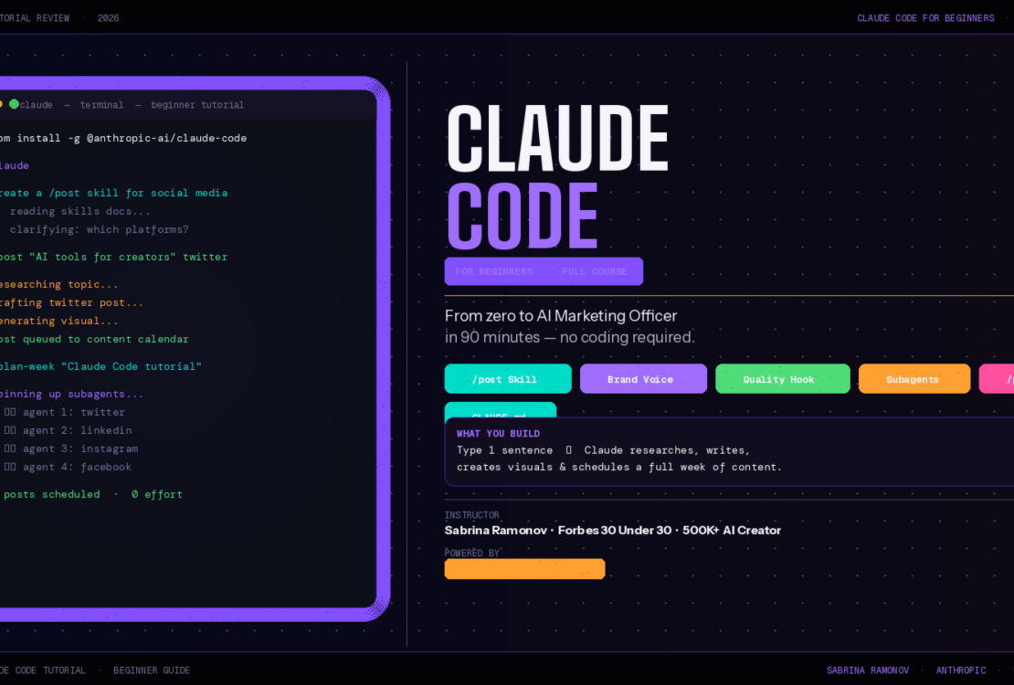 Claude Code for Beginners: What Sabrina Ramonov's Ultimate Tutorial Teaches You (And Why It Works)