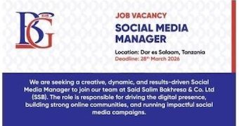 We’re Hiring: Social Media Manager (Re-Advertised) – Dar es Salaam, Tanzania