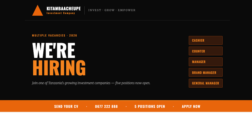 Nafasi za Kazi Kitambaa Cheupe