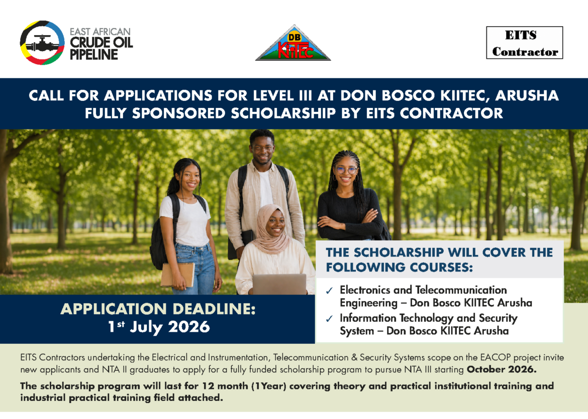 Call for Application - EACOP Full Funded Scholarship Opportunity
