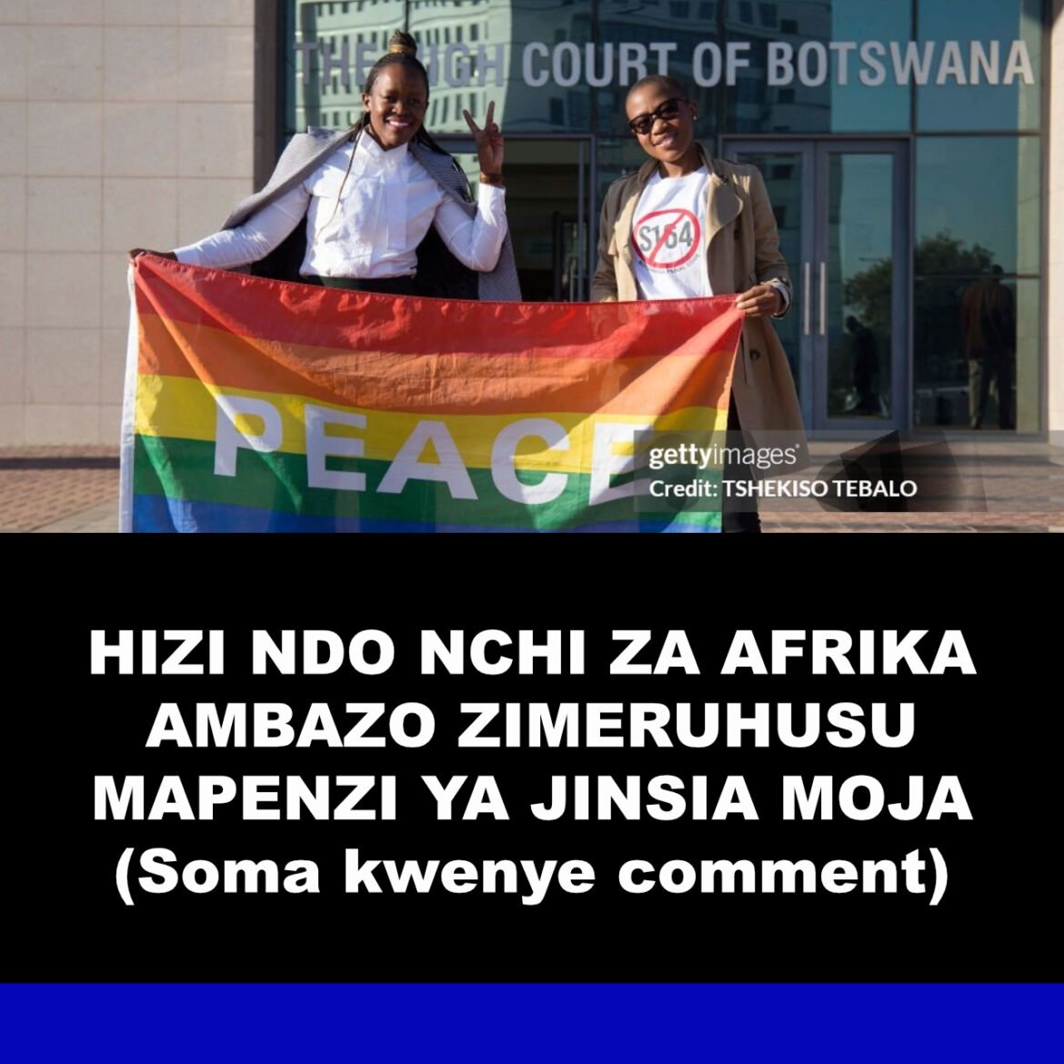 Africa countries where LGBT relationships are accepted