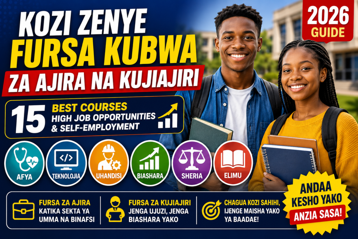 Kozi Zenye Fursa Kubwa za Ajira na Kujiajiri, Top 15 Best Courses in Tanzania for 2026